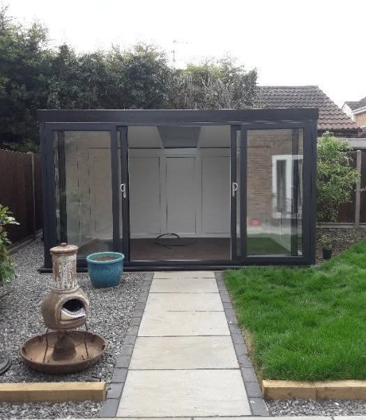 Modern anthracite garden room